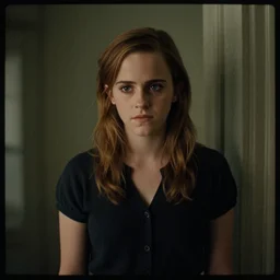 emma watson lost in backrooms, cinestill 800t, cinematic shot, 4k HD,black bar movie