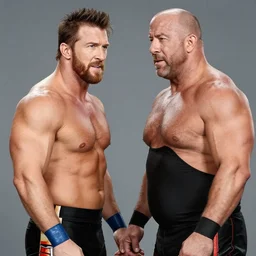 muscular chris evans wrestling with strongman ryan reynolds, masculine, powerful, 4 k hd