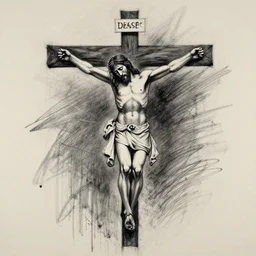 jesus christ crucified painted by cy twombly
