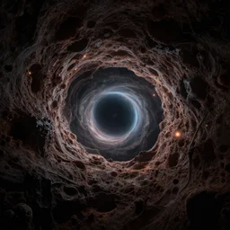 the inside of a black hole, ultrarealistic, space,