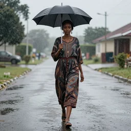 beautiful ethiopian woman in the rain, extremely detailed, sharp focus, wide view, full body shot, smooth, digital photo, by, james jean, by rossdraws, frank franzzeta, sakimichan, jeremy lipking