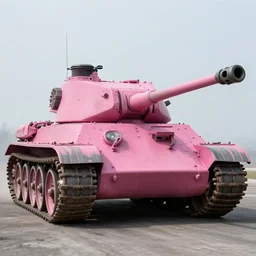 photograph of a real-life IS-2 Heavy tank with Pink armour.  Extremely detailed. 8k
