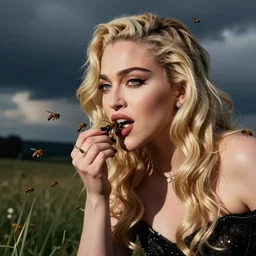 Madonna eating a swarm of bees