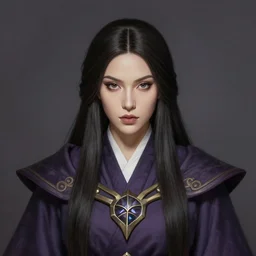 masterpiece head-on symmetrical centered painted portrait, Maya Ali as Warcraft Mage, wearing wizard robes, elegant, in the style of ROSSDRAWS and Ruan Jia and Ross Tran and Alphonse Mucha and Ayami Kojima and Charlie Bowater and Karol Bak and Jean Delville, pixar, maya engine, splash comics, global illumination lighting, rich bright colours