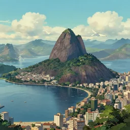 Rio de janeiro by studio Ghibli. Beautiful art trending on art station. Hd background masterpiece