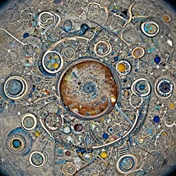 An epic cinematic film still of the Earth exploding.