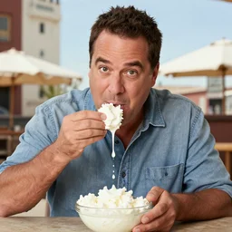 will farrell eating handful of cottage cheese in albuquerque