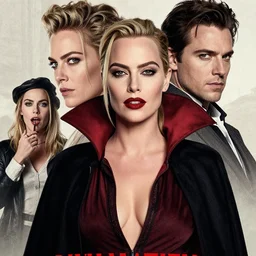 mix charlize theron and margot robbie vampire hunter, fine details, realistic shaded lighting poster by greg rutkowski, magali villeneuve, artgerm, jeremy lipkin and michael garmash and rob rey