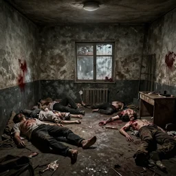 this is the room, the start of it all, no portrait so fine, only sheets on the wall, i've seen the nights, filled with bloodsport and pain, and the bodies obtained, the bodies obtained hyperdetailed 4 k photorealism