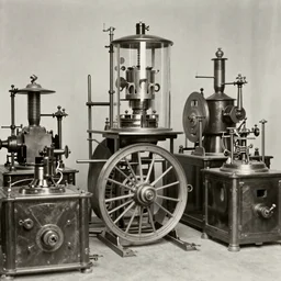 a historical photograph of Marcel Duchamp surrounded my ancient machines, 1919, courtesy of Centre Pompidou