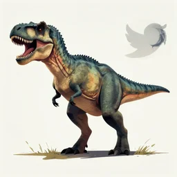 modern twitter paleo art of a tyrannosaurus
