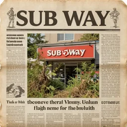 a sub - way overgrown with flesh, old newspaper frontpage photo