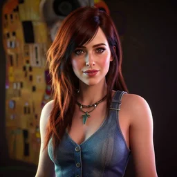 glowwave portrait of dakota johnson from borderlands 3, au naturel, hyper detailed, digital art, trending in artstation, cinematic lighting, studio quality, smooth render, unreal engine 5 rendered, octane rendered, art style by klimt and nixeu and ian sprigger and wlop and krenz cushart.