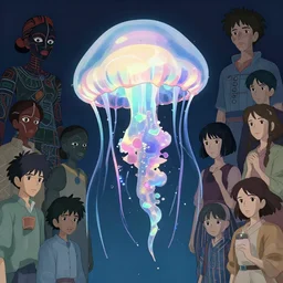 maximalist fluid jellyfish, trending on pixiv fanbox, painted by makoto shinkai takashi takeuchi studio ghibli, akihiko yoshida, yoshitaka amano, wangechi mutu, clean cel shaded vector art. shutterstock. behance hd by lois van baarle, artgerm, helen huang, rossdraws, illustration