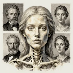 woman [ made of flesh and bones material ]!!, portrait!!, trending on artstation, illustrated by greg rutkowski, zdzisław beksinski, peder balke, balthus, and mary anning, cgsociety contest winner, 4 k quality