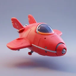 red knight space ship 3 d high detail cartoon