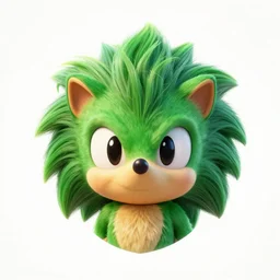 behance hd, 3 d head of green hedgehog, cgsociety, symmetrical logo, pixar render