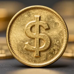 an ancient gold coin with the symbol, close up photo, ultra realistic, studio photo, bokeh, subsurface scattering, 4 k, hd, trending on artstation