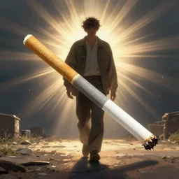 walking cigarette kills a human, realistic, hd