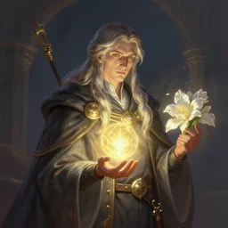 half - length portrait of a mage, master of light. bloom, lighting. fantasy, digital painting, hd, detailed.