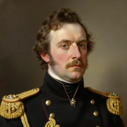 portrait of a victorian admiral, detailed face, male, naval uniform, highly detailed, cinematic lighting, painting by sydney hodges
