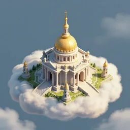 an isometric temple in the clouds, by greg rutkowski and games gurney, trending on artstation