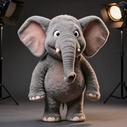 studio portrait still of muppet!!!!! an elephant!!!!!! as a muppet muppet as a muppet, 8 k, studio lighting, key light,