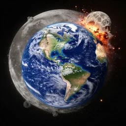 The result of the earth 100 years after the moon exploded