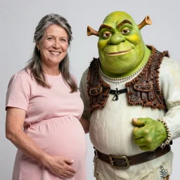 pregnant bolsonaro with shrek, photorealistic, award winning, 8k,