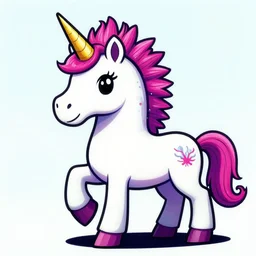 digital ilustration of a punk rock unicorn with a mohawk by lisa frank, vibrant, colorful , deviantArt, artstation, artstation hq, hd, 4k resolution