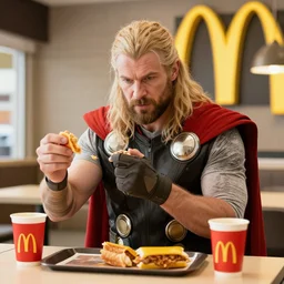 thor working in mcdonalds