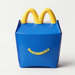 mcdonalds happy meal made out of blue paint