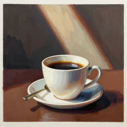 still life coffee. art by hingre, gouache
