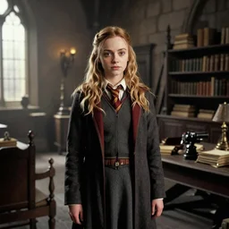 hogwarts gryffindor common room, katniss everdeen posing for camera, film still by annie leibovitz