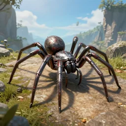 big metal spider in tactical rpg videogame, beautiful graphics, fantasy artwork, very beautiful scenery, hdv, hdr, ue 5, ue 6, unreal engine 5, cinematic 4 k wallpaper, 8 k, ultra detailed