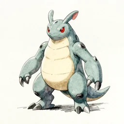 Psychic/Bug Ultra Beast concept art by Ken Sugimori, watercolor, digitally remastered, ink on paper