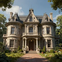 a serial killers mansion, realistic, extremely detailed, sharp focus, wide view, smooth, digital illustration, intense colors, octane render, unreal engine 6, ray tracing, by james jean, by rossdraws, by frank franzzeta, by mcbess, by sakimichan, by brosmin, by danton fadeev, by steve simpson