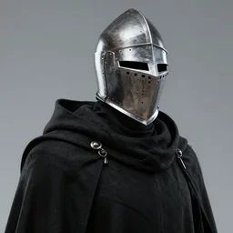 detailed hypperrealistic artstation render of a scaly black cloaked man, wearing a metal knights helmet, carries a large knights greatsword in his hands, tentacles emerge from his back like wings