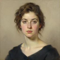 portrait of good - looking woman, art by auguste bourotte