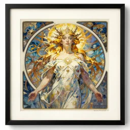 art nouveau framed print by brian froud, goddess of winter