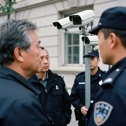 film still police surveillance cameras zooming in on an interview with you and your father, leica sl 2 5 0 mm, vivid color, high quality, high textured, real life