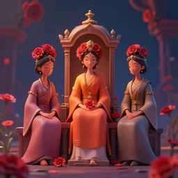 shrine for carnation gods. award - winning 3 d animation by an indie studio, rimlighting, depth of field, limited but vibrant palette, impressionism, chiaroscuro, bokeh.