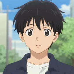 an anime boy facing forward