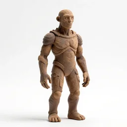 mysterious clay golem, high detail digital art, full body, standing, isolated on a pure white background, centered, whole figure in frame, sharp focus, studio lighting
