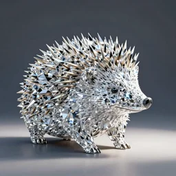 a diamond sculpture of a hedgehog