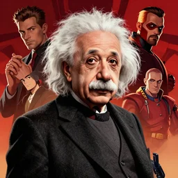 upper body higly detailed illustration of albert einstein as dr. manhattan from watchmen by mark bagley, ilvya kuvshinov, rossdraws, pixar, engine, matte painting, on stylized background, artstation, masterpiece