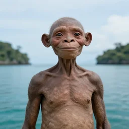 portrait of smiling humanoid creature discovered on remote southeast asian island, national geographic, award winning photography