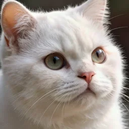 cute white furry fluffy animal face, closeup, unreal engine