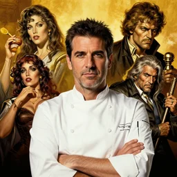 portrait of Jordi Roca, the famous pastry chef, , by Boris Vallejo , Julie Bell , Brom , Frank Frazetta , Jeff Easley cinematic , high quality ,extremely detailed , trending on artstation , rule of thirds, golden ratio
