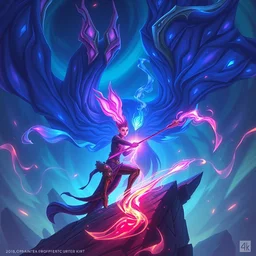 fiddlesticks league of legends wild rift hero champions arcane magic digital painting bioluminance alena aenami artworks in 4 k design by lois van baarle by sung choi by john kirby artgerm style pascal blanche and magali villeneuve mage fighter assassin
